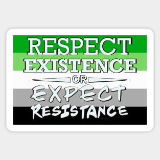 Respect Exsistence or Expect Resistance, Agender Pride Flag Sticker